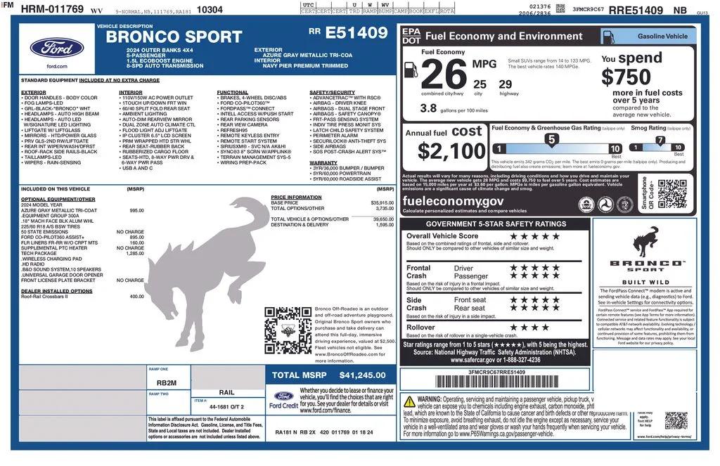 ford bronco sport 2024 3FMCR9C67RRE51409 image ford bronco sport 2024 3FMCR9C67RRE51409 image